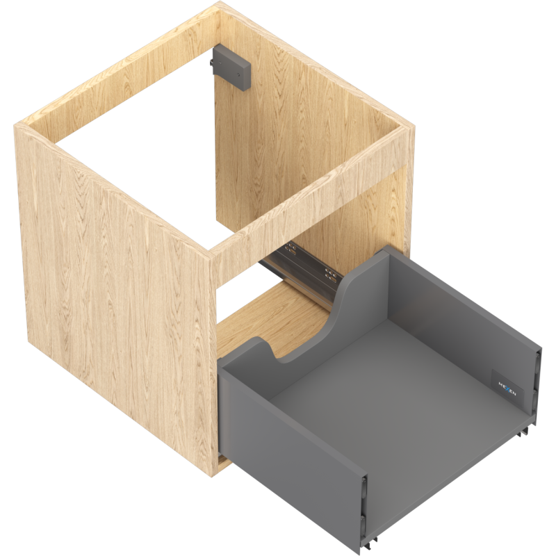 Mexen Box-A spintelės kėbulas po praustuvu 45 cm, 1 stalčius, ąžuolas - 91AX0-0450-470-1-81