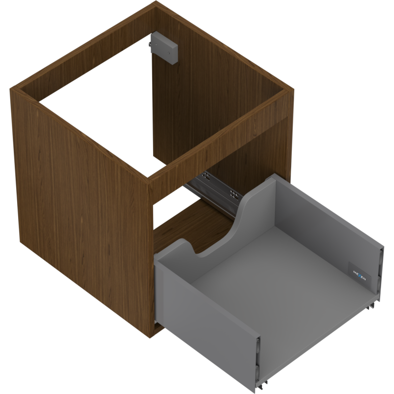 Mexen Box-A vonios spintelės korpusas po praustuvu 45 cm, 1 stalčius, riešutas - 91AX0-0450-470-1-86