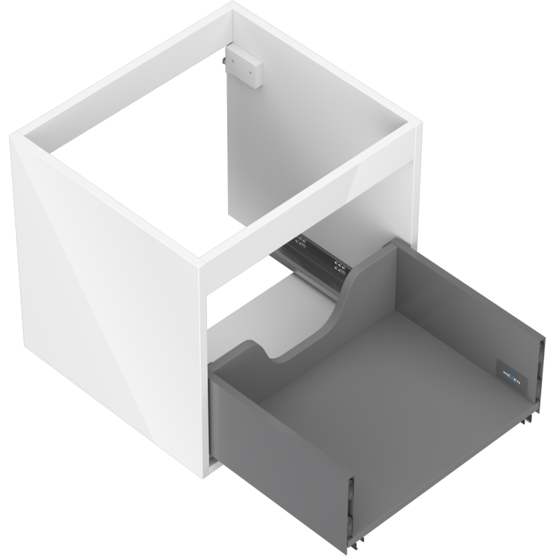 Mexen Box-A spintelės po praustuvu korpusas 50 cm, 1 stalčius, blizgus baltas - 91AX0-0500-470-1-00