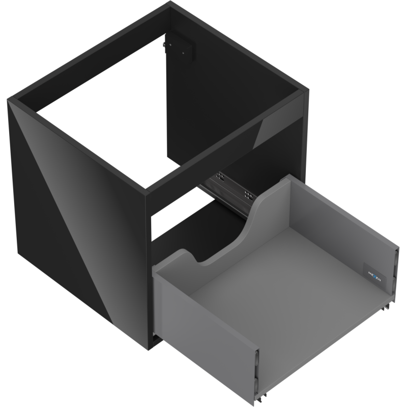 Mexen Box-A korpuso vonios spintelė 50 cm, 1 stalčius, juodas blizgus - 91AX0-0500-470-1-70