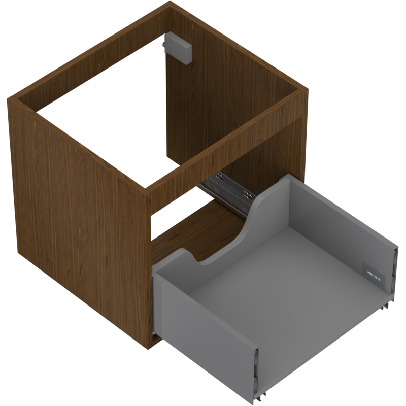 Mexen Box-A spintelės korpusas po kriaukle 50 cm, 1 stalčius, riešutas - 91AX0-0500-470-1-86