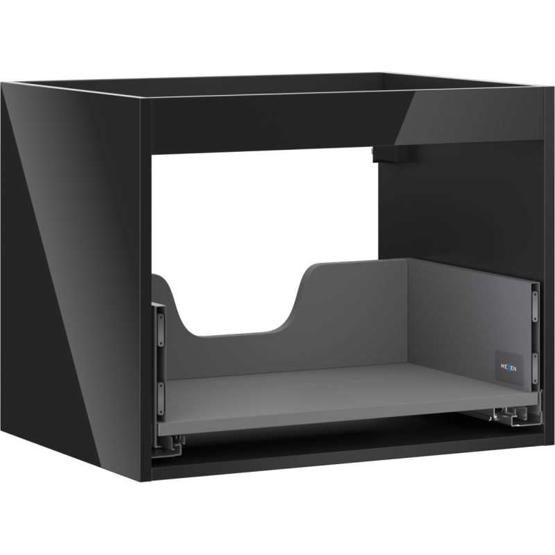 Mexen Box-A spintelės korpusas po praustuvu 60 cm, 1 stalčius, juodas blizgesys - 91AX0-0600-470-1-70