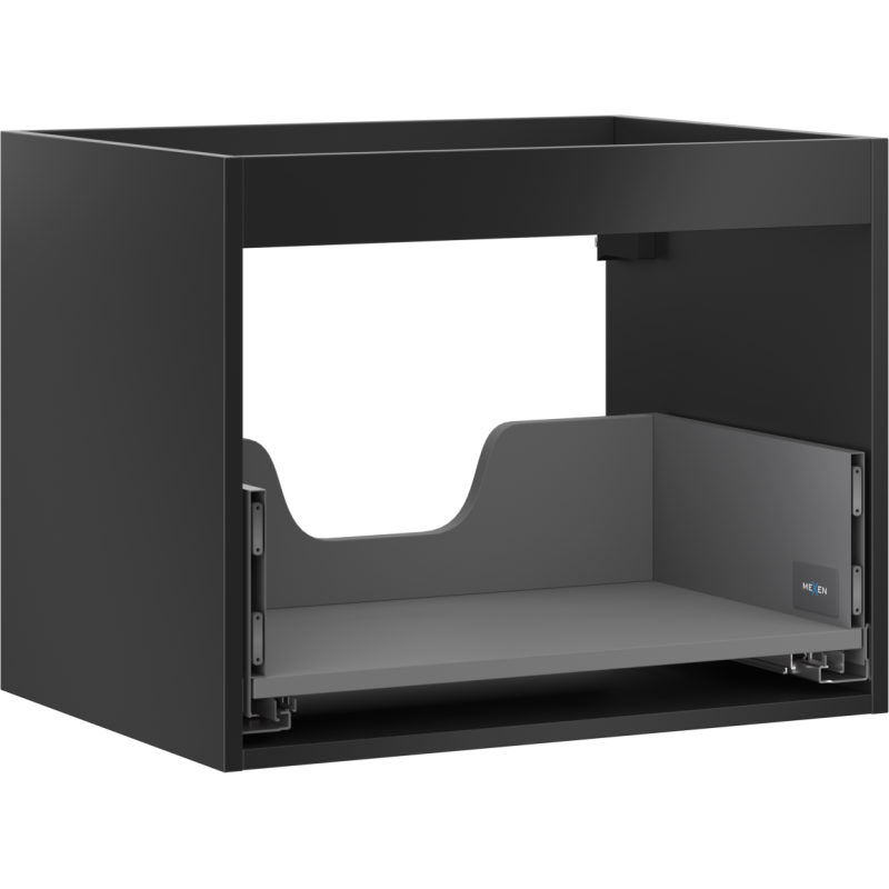 Mexen Box-A spintelės korpus po praustuvu 60 cm, 1 stalčius, juodas matinis - 91AX0-0600-470-1-71