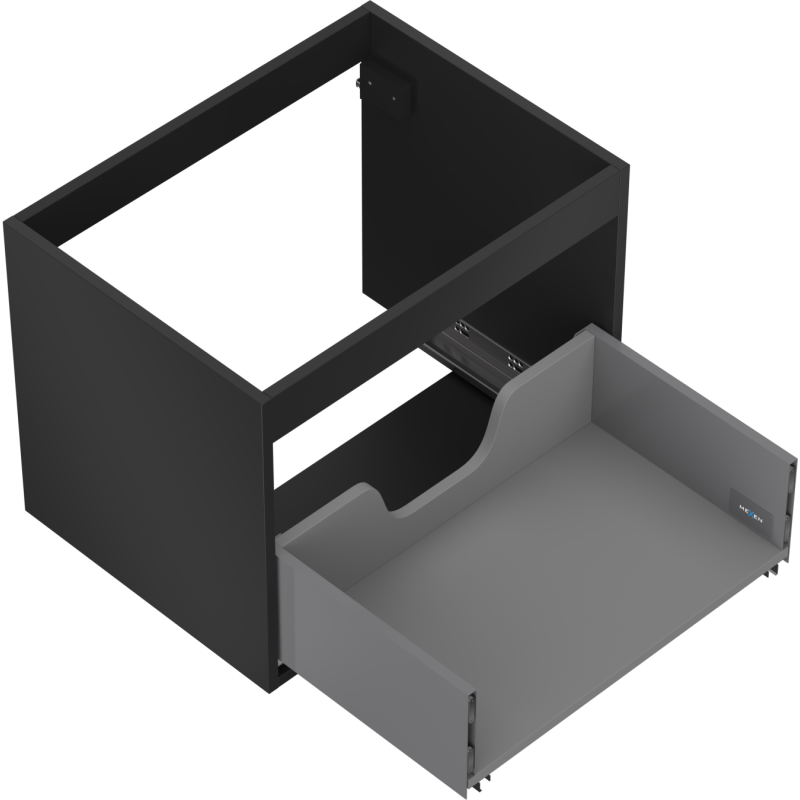 Mexen Box-A spintelės korpus po praustuvu 60 cm, 1 stalčius, juodas matinis - 91AX0-0600-470-1-71
