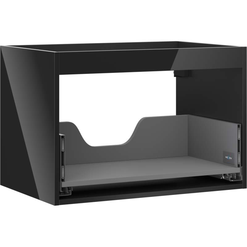 Mexen Box-A spintelės po praustuvu korpusas 70 cm, 1 stalčius, juodas blizgus - 91AX0-0700-470-1-70