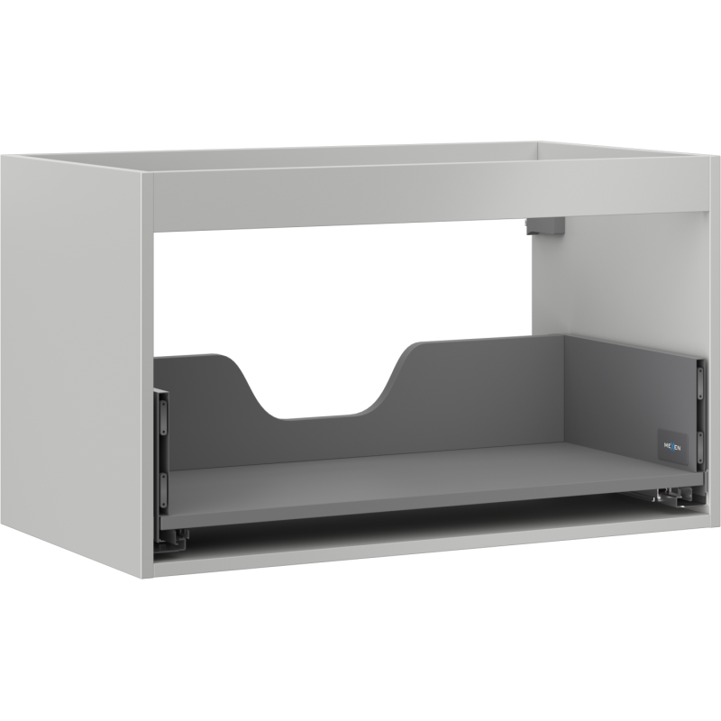 Mexen Box-A vonios spintelės korpusas po praustuvu 80 cm, 1 stalčius, pilkas matinis - 91AX0-0800-470-1-62
