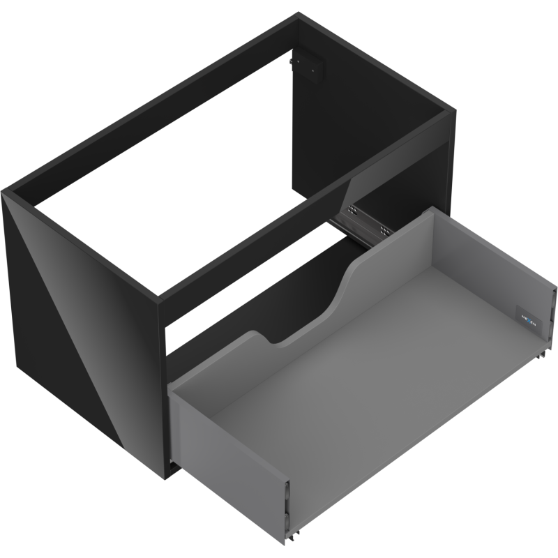 Mexen Box-A spintelės korpusas po praustuve 80 cm, 1 stalčius, juodas blizgesys - 91AX0-0800-470-1-70