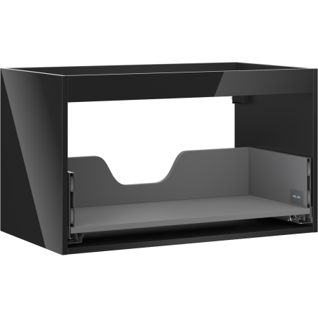 Mexen Box-A spintelės korpusas po praustuve 80 cm, 1 stalčius, juodas blizgesys - 91AX0-0800-470-1-70