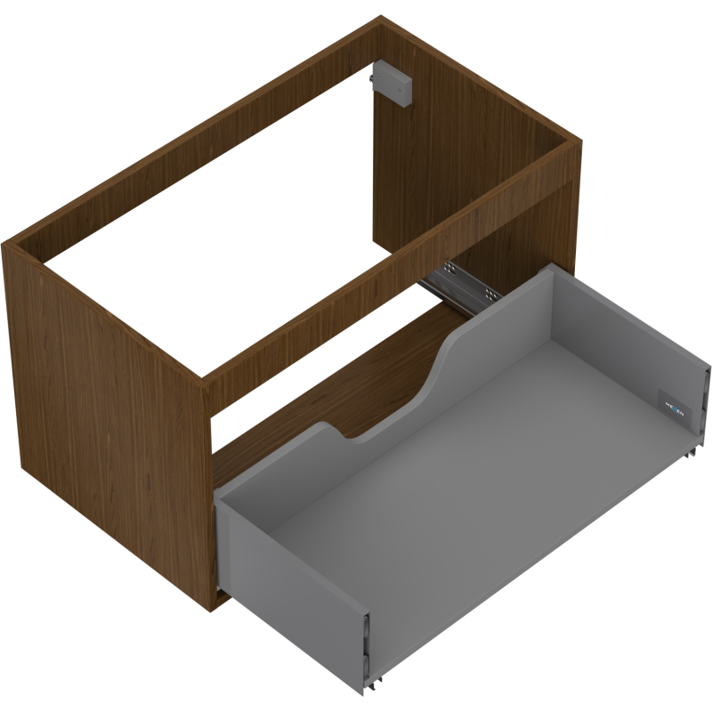 Mexen Box-A pakabinamos spintelės korpusas po praustuve 80 cm, 1 stalčius, riešutas - 91AX0-0800-470-1-86