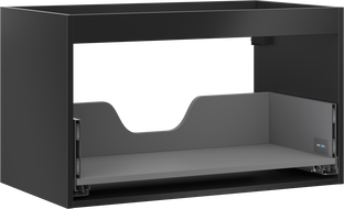 Mexen Box-A spintelės po praustuvu korpusas 80 cm, 1 stalčius, juodas matinis - 91AX0-0800-470-1-71