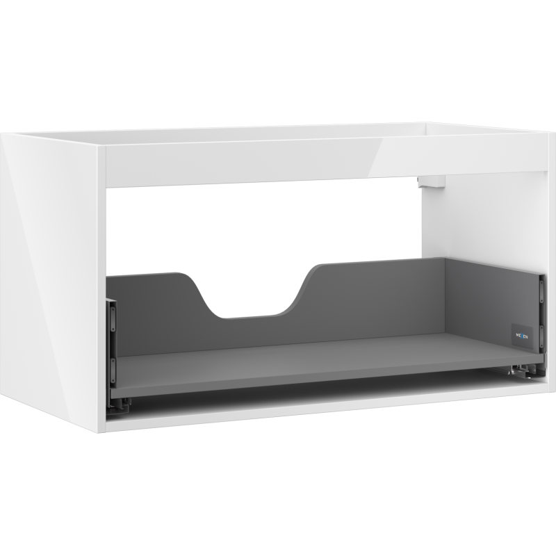 Mexen Box-A korpuso spintelė po praustuvu 90 cm, 1 stalčius, baltas blizgesys - 91AX0-0900-470-1-00