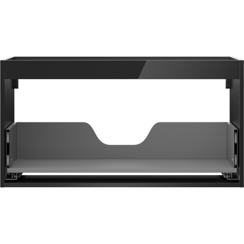 Mexen Box-A praustuvo spintele 90 cm, 1 stalčius, juodas blizgus - 91AX0-0900-470-1-70