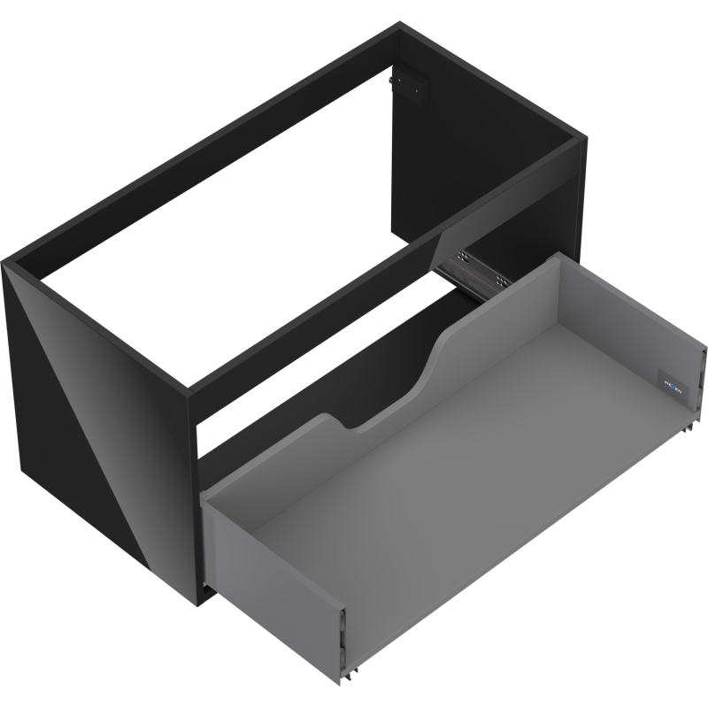 Mexen Box-A praustuvo spintele 90 cm, 1 stalčius, juodas blizgus - 91AX0-0900-470-1-70