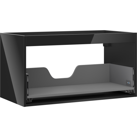 Mexen Box-A praustuvo spintele 90 cm, 1 stalčius, juodas blizgus - 91AX0-0900-470-1-70