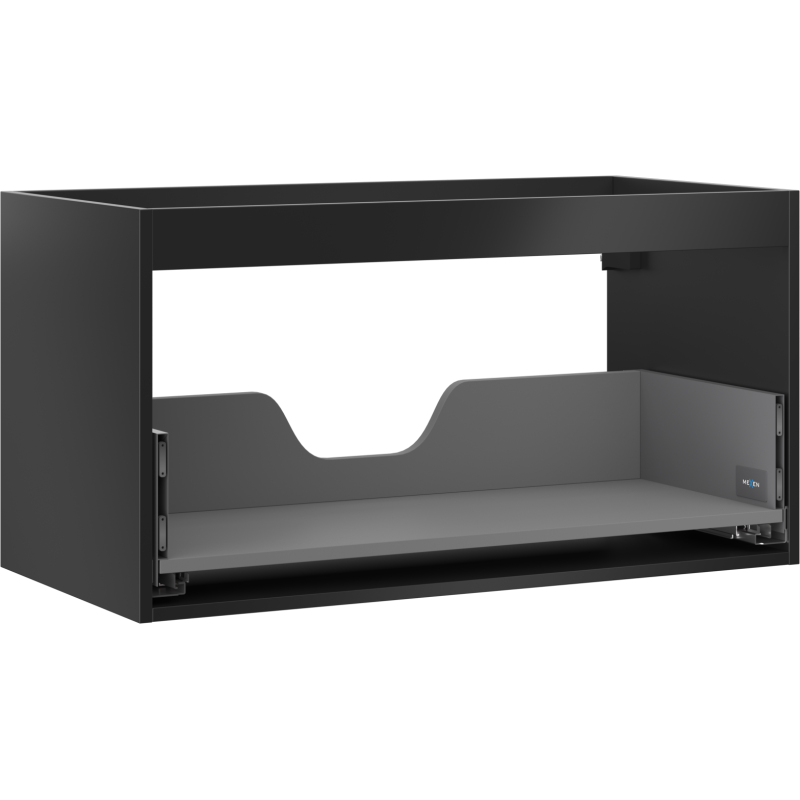 Mexen Box-A spintelės korpusas po praustuvu 90 cm, 1 stalčius, juodas matinė - 91AX0-0900-470-1-71