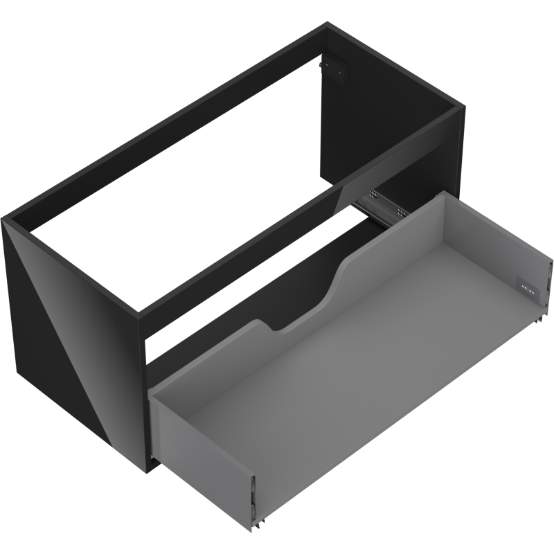 Mexen Box-A spintelės korpusas po praustuvu 100 cm, 1 stalčius, juoda blizgi - 91AX0-1000-470-1-70
