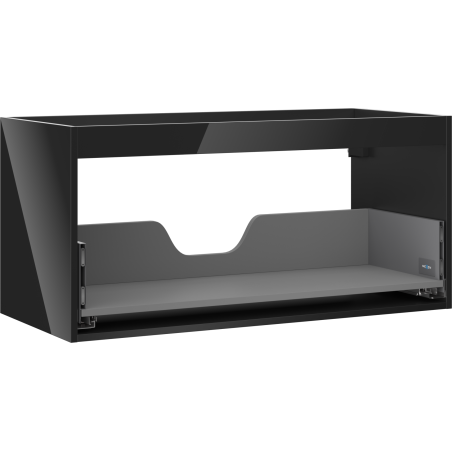 Mexen Box-A spintelės korpusas po praustuvu 100 cm, 1 stalčius, juoda blizgi - 91AX0-1000-470-1-70