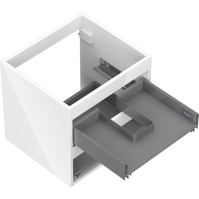 Mexen Box-A korpus po praustuvu 50 cm, 2 stalčiai, baltas blizgesys - 91AX0-0500-470-2-00