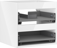 Mexen Box-A korpus po praustuvu 50 cm, 2 stalčiai, baltas blizgesys - 91AX0-0500-470-2-00