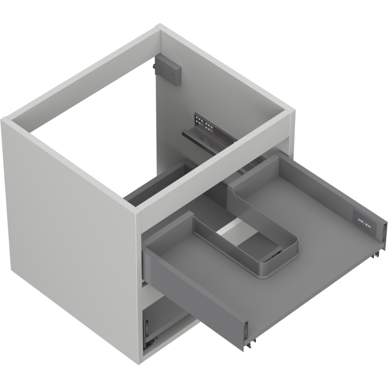 Mexen Box-A spintelės korpusas po kriaukle 50 cm, 2 stalčiai, pilkai matinė - 91AX0-0500-470-2-62