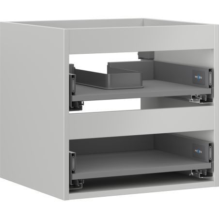 Mexen Box-A spintelės korpusas po kriaukle 50 cm, 2 stalčiai, pilkai matinė - 91AX0-0500-470-2-62