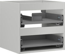 Mexen Box-A spintelės korpusas po kriaukle 50 cm, 2 stalčiai, pilkai matinė - 91AX0-0500-470-2-62