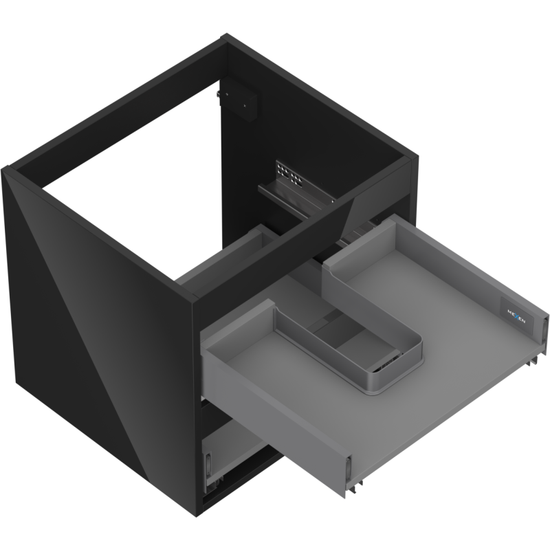 Mexen Box-A spintelės korpusas po praustuvu 50 cm, 2 stalčiai, juodas blizgus - 91AX0-0500-470-2-70