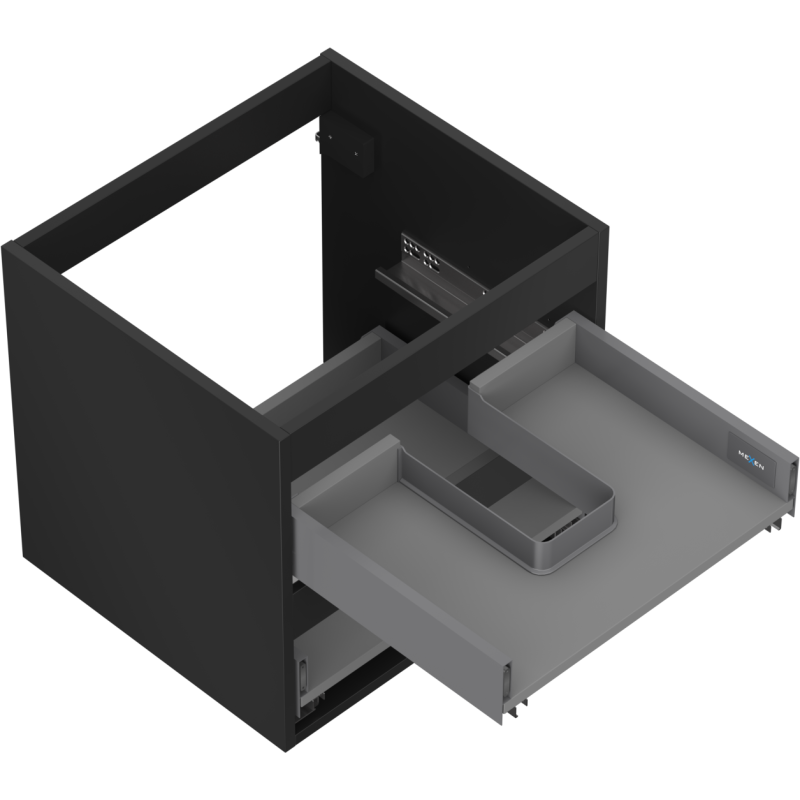 Mexen Box-A vonios spintelės korpusas 50 cm, 2 stalčiai, juoda matinė - 91AX0-0500-470-2-71