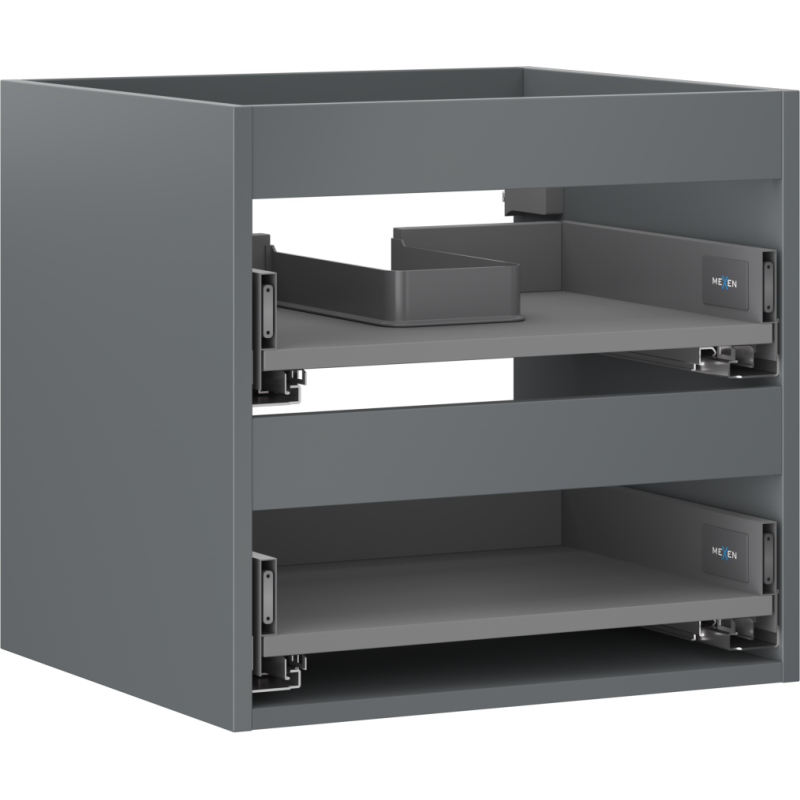 Mexen Box-A vonios spintelės korpusas 50 cm, 2 stalčiai, matinė grafito spalva - 91AX0-0500-470-2-66