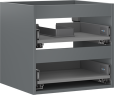 Mexen Box-A vonios spintelės korpusas 50 cm, 2 stalčiai, matinė grafito spalva - 91AX0-0500-470-2-66