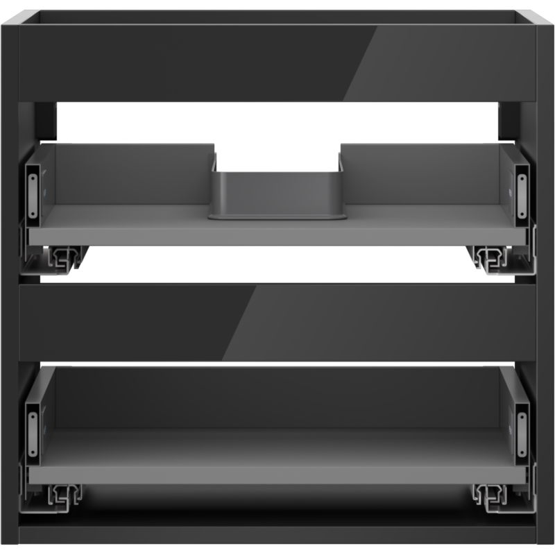 Mexen Box-A spintelės korpusas po praustuvu 50 cm, 2 stalčiai, juodas blizgus - 91AX0-0500-470-2-70