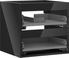 Mexen Box-A spintelės korpusas po praustuvu 50 cm, 2 stalčiai, juodas blizgus - 91AX0-0500-470-2-70