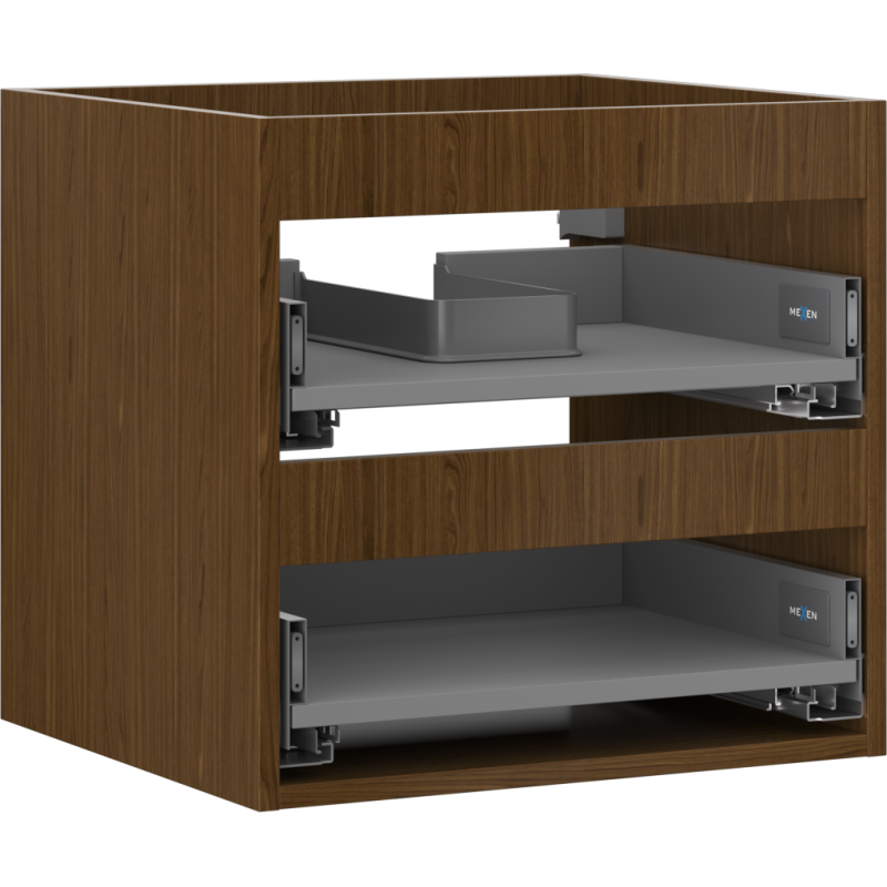 Mexen Box-A vonios spintelės korpusas 50 cm, 2 stalčiai, riešutas - 91AX0-0500-470-2-86