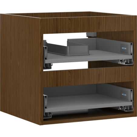 Mexen Box-A vonios spintelės korpusas 50 cm, 2 stalčiai, riešutas - 91AX0-0500-470-2-86