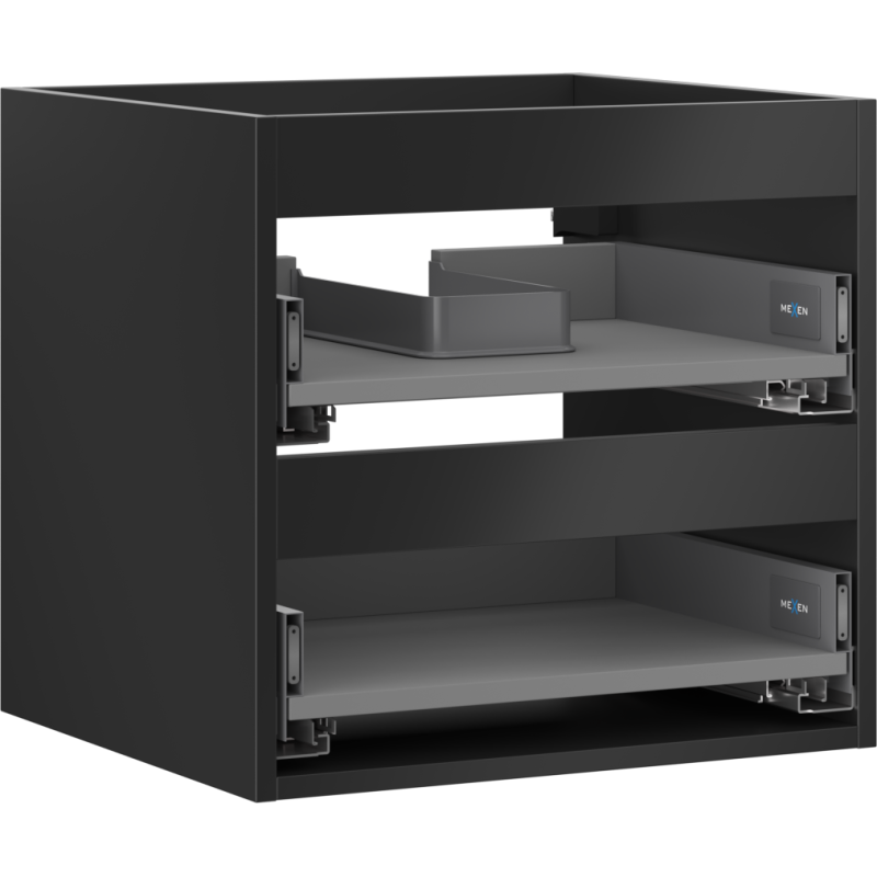 Mexen Box-A vonios spintelės korpusas 50 cm, 2 stalčiai, juoda matinė - 91AX0-0500-470-2-71