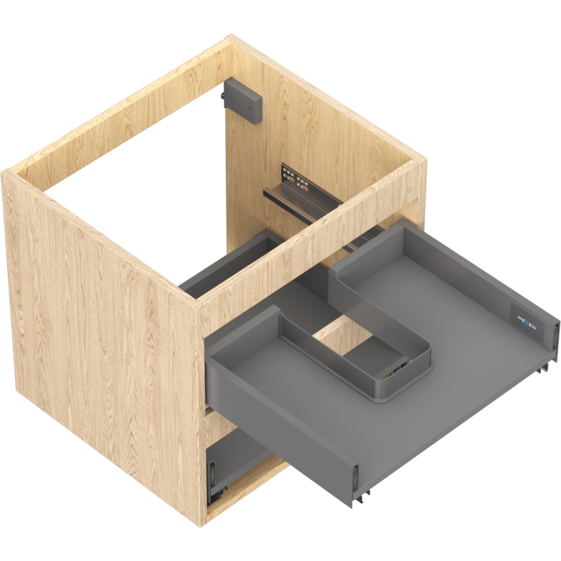 Mexen Box-A spintelės korpusas po praustuvu 50 cm, 2 stalčiai, ąžuolas - 91AX0-0500-470-2-81