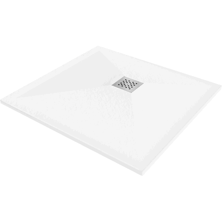 Mexen Stone+ kvadratinis kompozitinis dušo padėklas 70 x 70 cm, baltas - 44107070