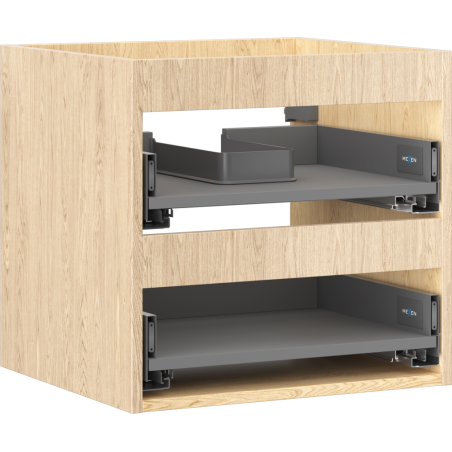 Mexen Box-A korpus spintelės po praustuvu 50 cm, 2 stalčiai, ąžuolas - 91AX0-0500-470-2-81