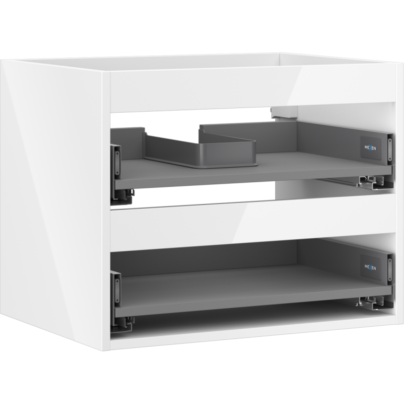 Mexen Box-A korpus kriauklės baldo 60 cm, 2 stalčiai, balta blizgi - 91AX0-0600-470-2-00