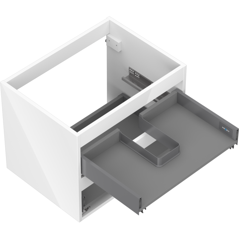 Mexen Box-A korpus kriauklės baldo 60 cm, 2 stalčiai, balta blizgi - 91AX0-0600-470-2-00