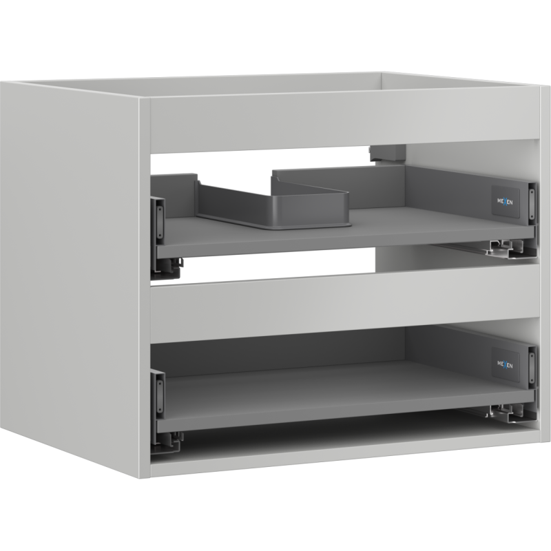 Mexen Box-A korpus praustuvo spintelės 60 cm, 2 stalčiai, pilka matinė - 91AX0-0600-470-2-62