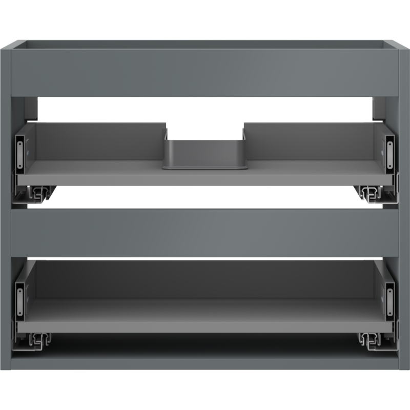 Mexen Box-A korpus spintelės po kriaukle 60 cm, 2 stalčiai, matinė grafito spalva - 91AX0-0600-470-2-66