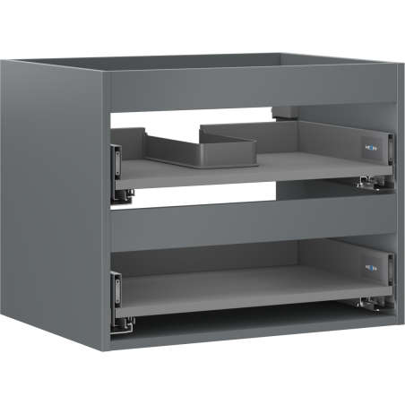 Mexen Box-A korpus spintelės po kriaukle 60 cm, 2 stalčiai, matinė grafito spalva - 91AX0-0600-470-2-66