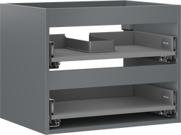 Mexen Box-A korpus spintelės po kriaukle 60 cm, 2 stalčiai, matinė grafito spalva - 91AX0-0600-470-2-66