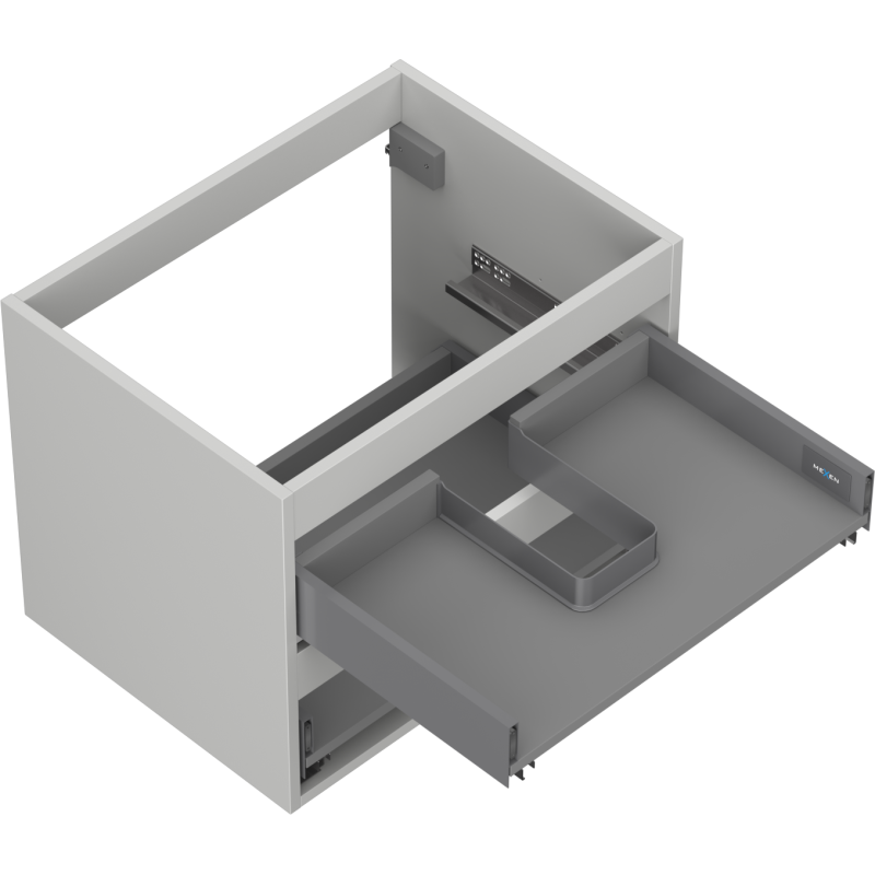 Mexen Box-A korpus praustuvo spintelės 60 cm, 2 stalčiai, pilka matinė - 91AX0-0600-470-2-62