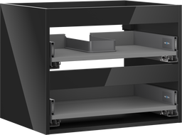 Mexen Box-A spintelės korpusas po praustuvu 60 cm, 2 stalčiai, juoda blizgi - 91AX0-0600-470-2-70