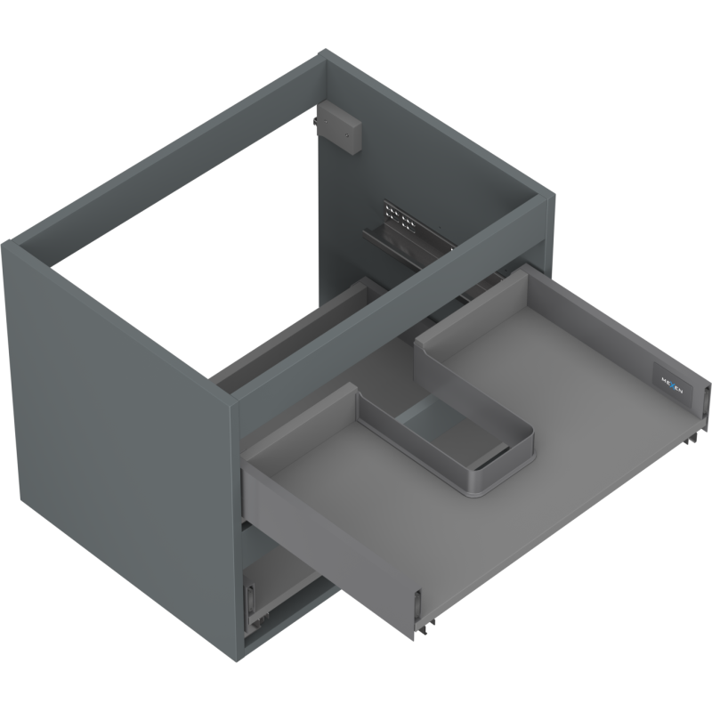 Mexen Box-A korpus spintelės po kriaukle 60 cm, 2 stalčiai, matinė grafito spalva - 91AX0-0600-470-2-66