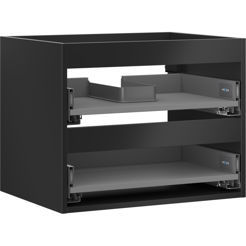 Mexen Box-A spintele po praustuvu 60 cm, 2 stalčiai, juoda matinė - 91AX0-0600-470-2-71