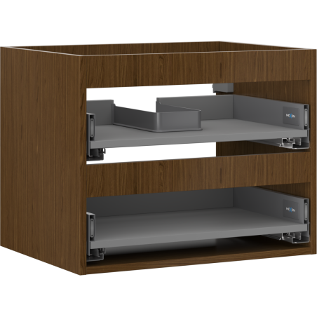 Mexen Box-A spintelės korpusas po praustuvu 60 cm, 2 stalčiai, riešutas - 91AX0-0600-470-2-86