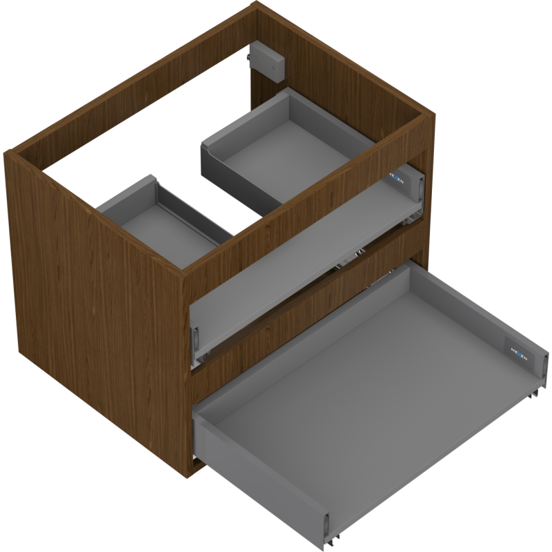 Mexen Box-A spintelės korpusas po praustuvu 60 cm, 2 stalčiai, riešutas - 91AX0-0600-470-2-86
